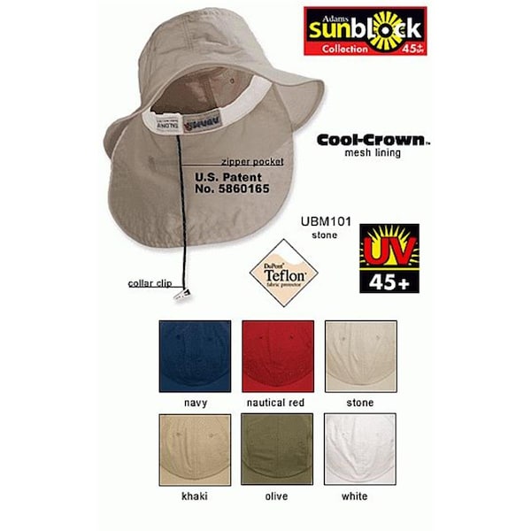 Adams Headwear 00820599170294 EXTREME VACATIONER W-NECK CAPE UBM101 KHAKI EXTRA LARGE 820599170294 - main